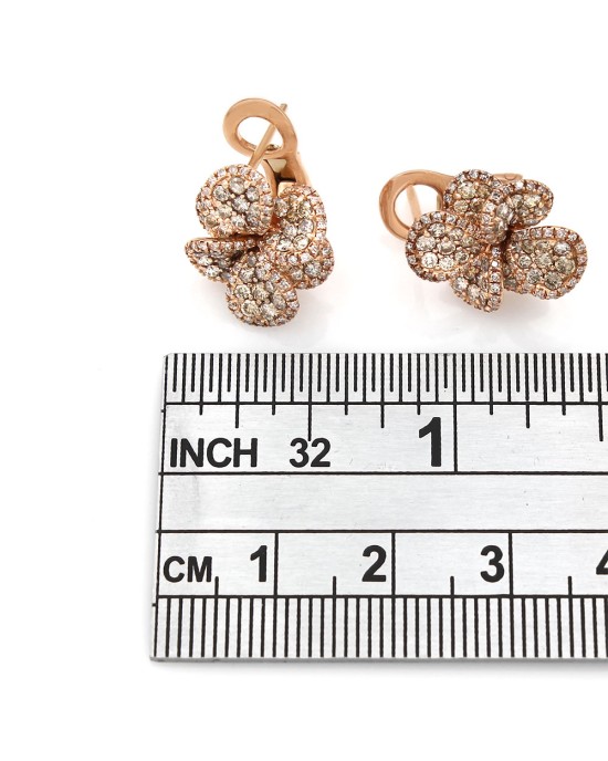 14KR Diamond Flower Earrings